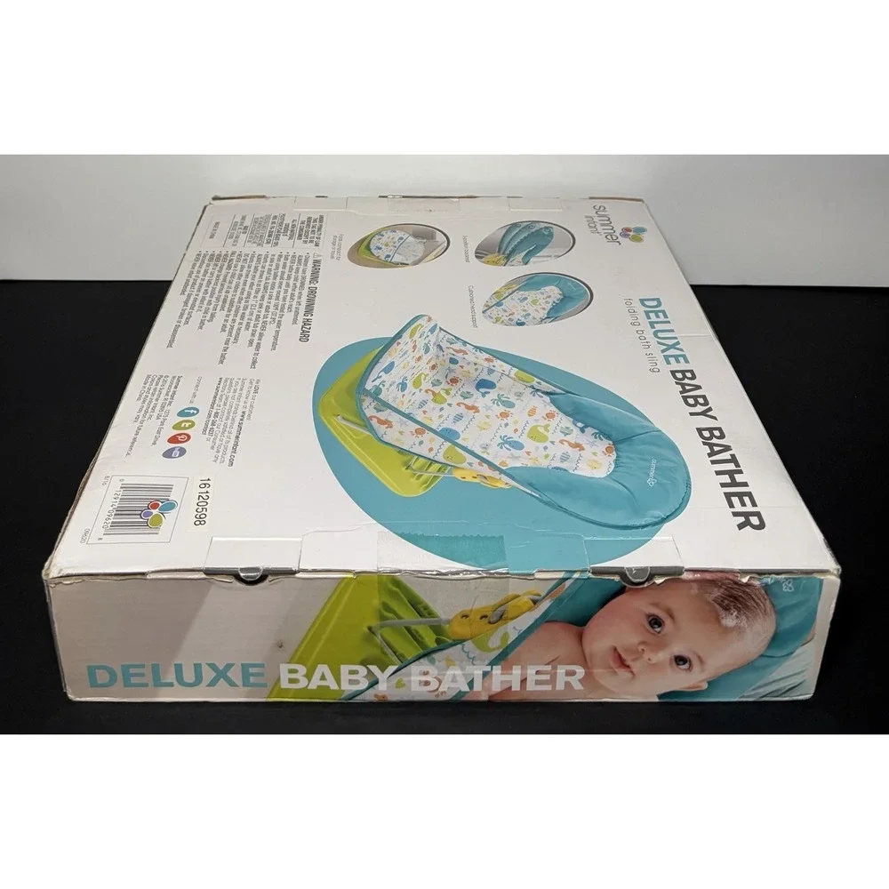 Summer Infant Deluxe Baby Bather Folding Bath Sling with 3 Position Recline